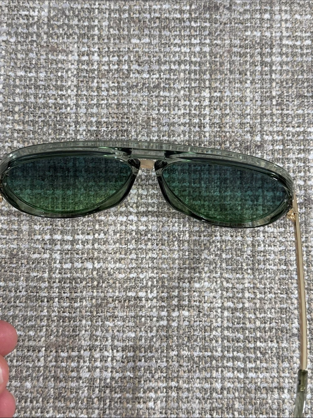 Aviator Sunglasses - Green Lenses grandpa look 90’s Y2K